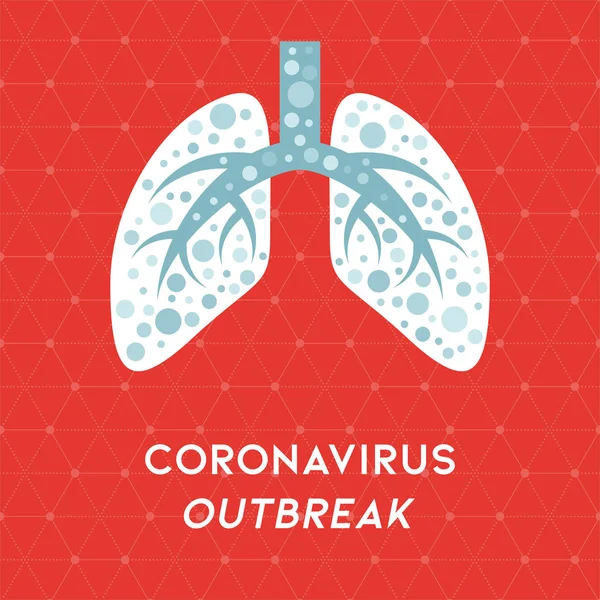 Lunk Wuhan Virus Eller Coronavirus Relaterade Vektor Illustration — Stock vektor