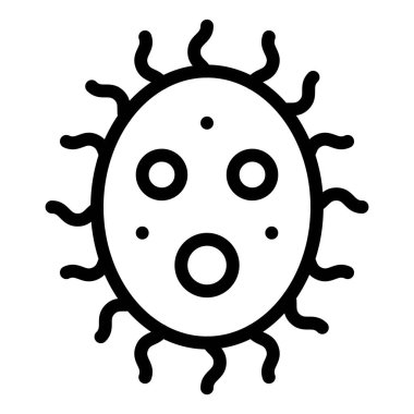Virüs veya Bakteri vektör illüstrasyonu, çizgi tasarım simgesi