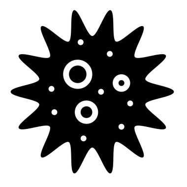 Amoeba veya Bakteri vektör çizimi, katı tasarım simgesi