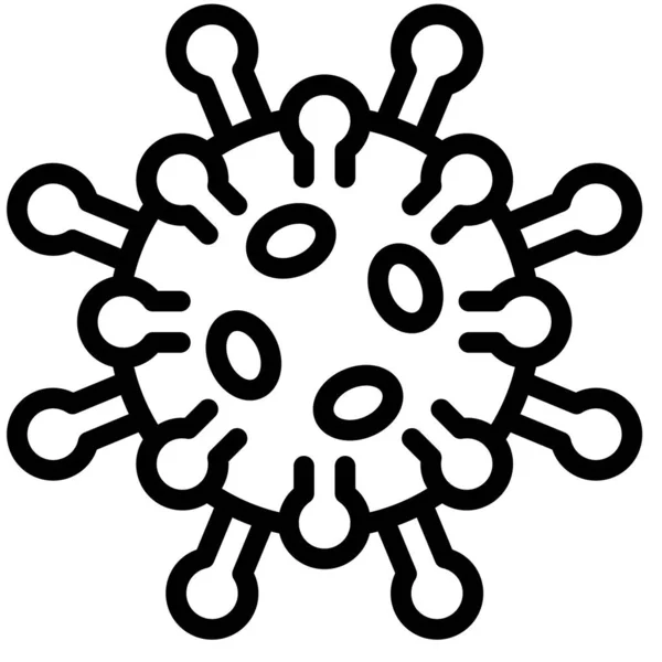 Virus Bacteriën Vector Illustratie Lijn Ontwerp Pictogram — Stockvector