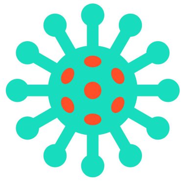 Virüs veya Bakteri vektör illüstrasyonu, düz tasarım simgesi