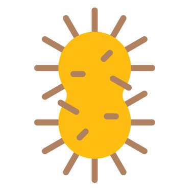 Virüs veya Bakteri vektör illüstrasyonu, düz tasarım simgesi