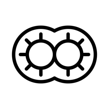 Hücre bölme vektör illüstrasyonu, satır tasarımı simgesi