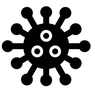 Virüs veya Bakteri vektör çizimi, katı tasarım simgesi