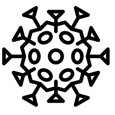 Virüs veya Bakteri vektör illüstrasyonu, çizgi tasarım simgesi