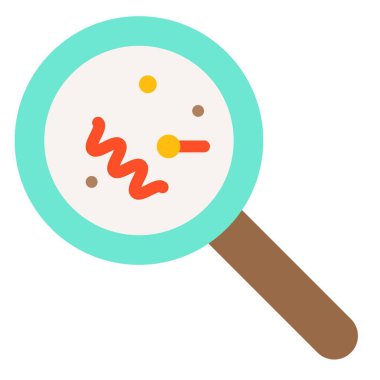 Düz tasarım simgesi olan bakteri vektör illüstrasyonu ile büyüt