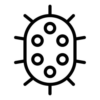 Virüs veya Bakteri vektör illüstrasyonu, çizgi tasarım simgesi