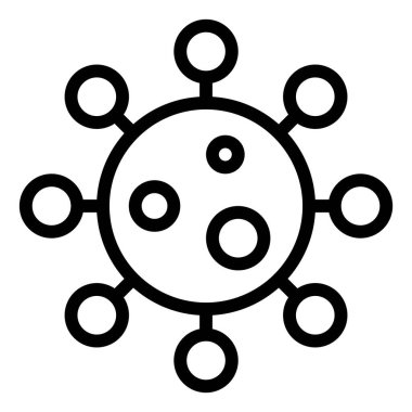 Virüs veya Bakteri vektör illüstrasyonu, çizgi tasarım simgesi