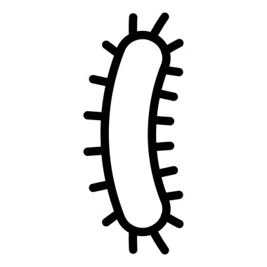 Virüs veya Bakteri vektör illüstrasyonu, çizgi tasarım simgesi