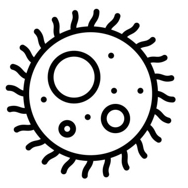 Amoeba veya Amoeboid vektör çizimi, çizgi tasarım simgesi