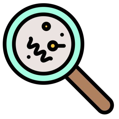 Bardağı bakteri vektör çizimi ile büyüt, doldurulmuş tasarım simgesi