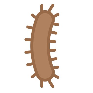 Virüs veya Bakteri vektör illüstrasyonu, düz tasarım simgesi