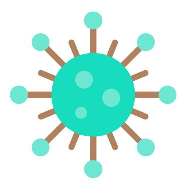 Virüs veya Bakteri vektör illüstrasyonu, düz tasarım simgesi