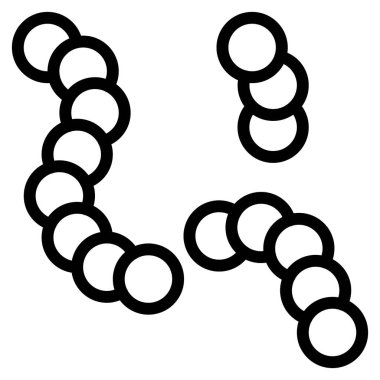 Virüs veya Bakteri vektör illüstrasyonu, çizgi tasarım simgesi