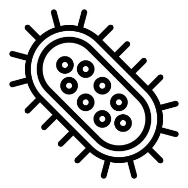 Virüs veya Bakteri vektör illüstrasyonu, çizgi tasarım simgesi