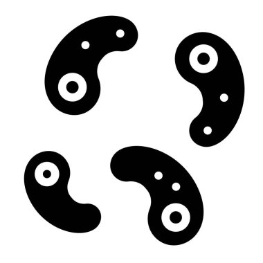 Amoeba veya Bakteri vektör çizimi, katı tasarım simgesi