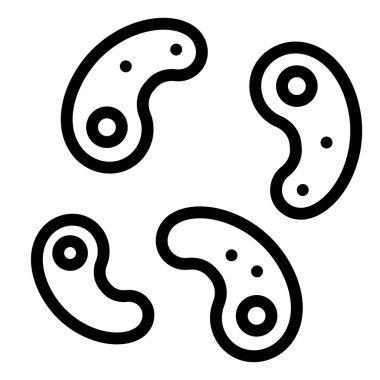 Amoeba or Bacteria vector illustration, line design icon clipart
