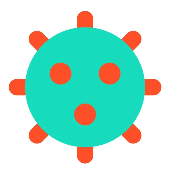 Illustrazione Vettoriale Virus Batteri Icona Del Design Piatto — Vettoriale Stock