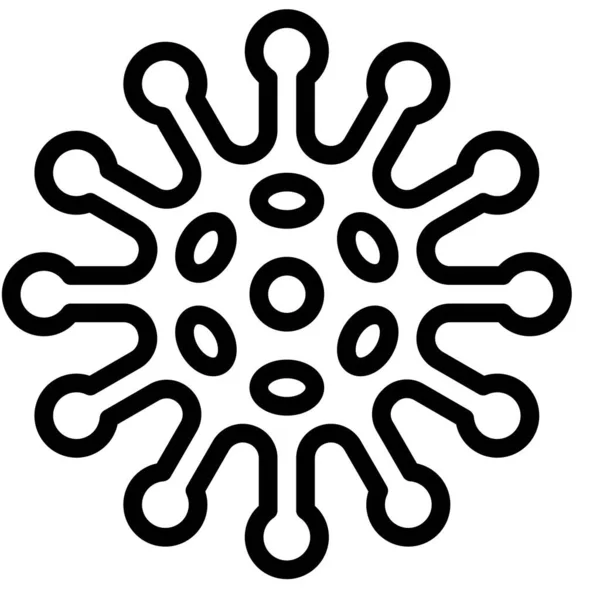 Virus Bacteriën Vector Illustratie Lijn Ontwerp Pictogram — Stockvector