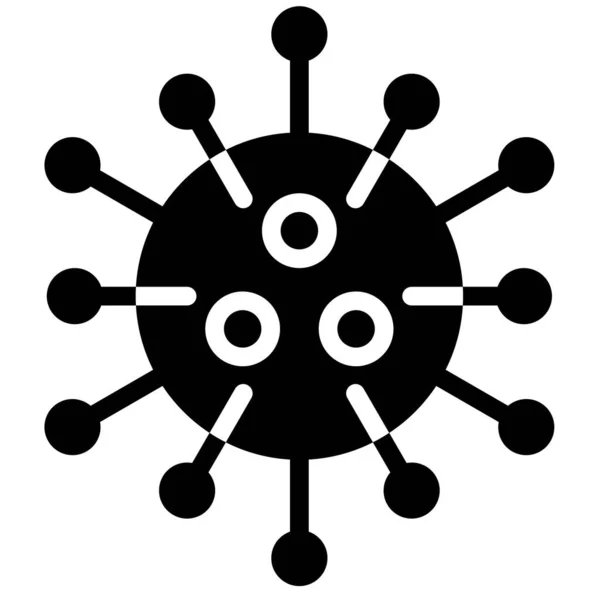 Illustrazione Vettoriale Virus Batteri Icona Progettazione Solida — Vettoriale Stock