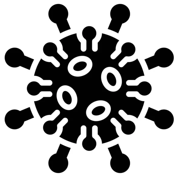 Virus Bacteriën Vector Illustratie Solide Ontwerp Icoon — Stockvector