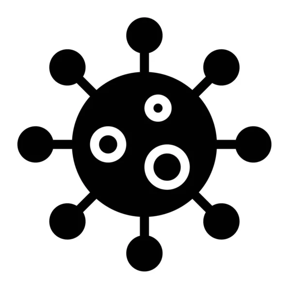 Illustrazione Vettoriale Virus Batteri Icona Progettazione Solida — Vettoriale Stock