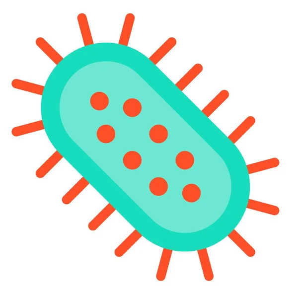 Ilustração Vetor Vírus Bactérias Ícone Design Plano — Vetor de Stock