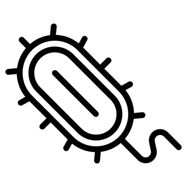 Vírus Vagy Baktérium Vektor Illusztráció Vonaltervezés Ikon — Stock Vector