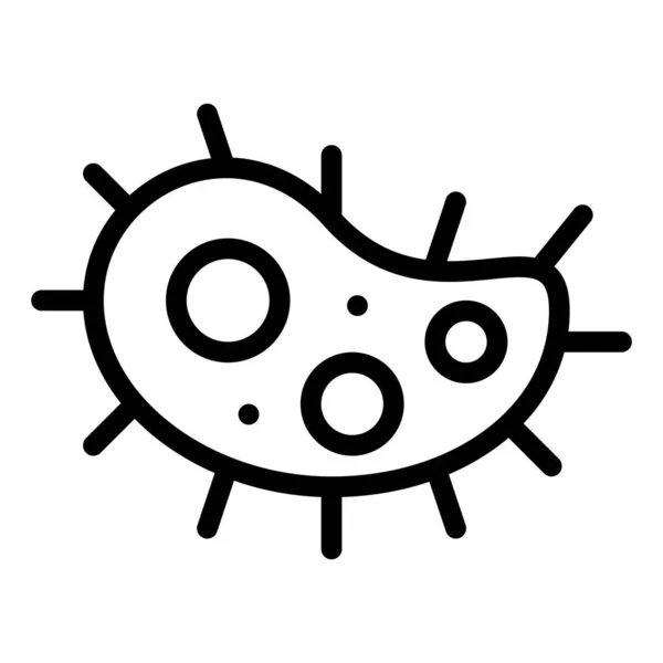 Amoeba Bacteria Vector Illustration Line Design Icon — Stock Vector