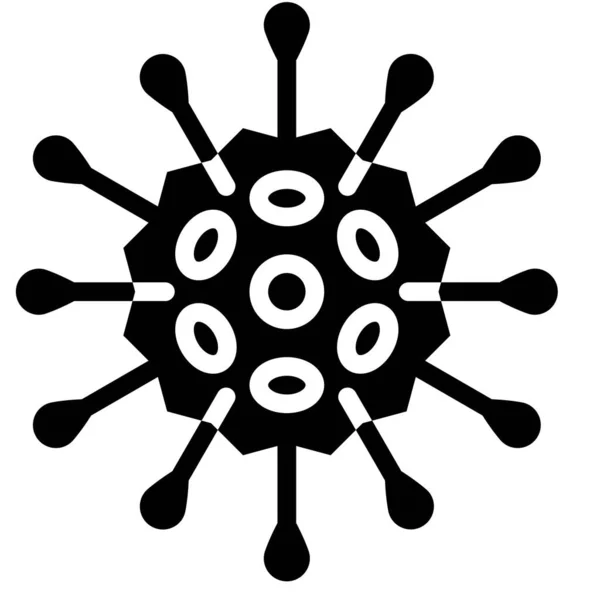 Virus Bacteriën Vector Illustratie Solide Ontwerp Icoon — Stockvector