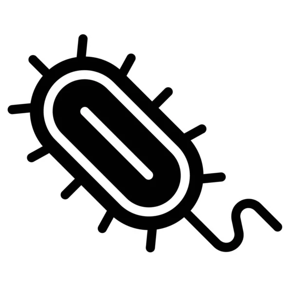 Virus Bacteria Vector Illustration Solid Design Icon — Stock Vector