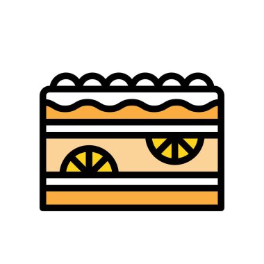 Turuncu pasta vektör illüstrasyonu, doldurulmuş tasarım simgesi