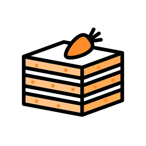 Carrot Cake Vector Illustration Gefüllte Design Ikone — Stockvektor