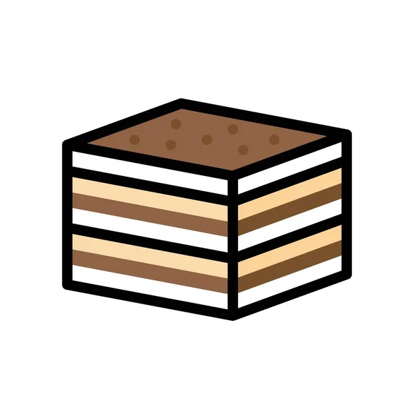 チョコレートケーキのベクトル図 記入デザインアイコン — ストックベクタ