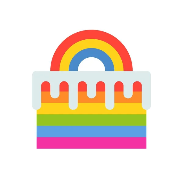 Ilustración Vector Pastel Arco Iris Icono Diseño Plano — Archivo Imágenes Vectoriales