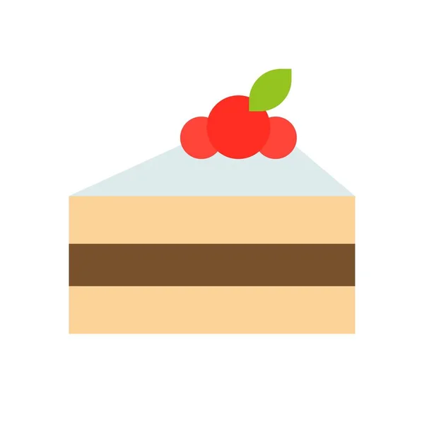 Chocolade Shortcake Vector Illustratie Plat Ontwerp Pictogram — Stockvector