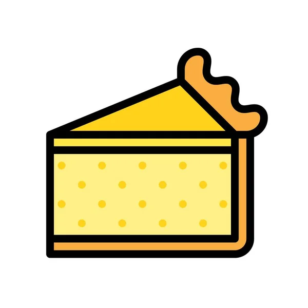 Cheesecake Egg Tart Cake Vector Illustration Full Design Icon — 스톡 벡터