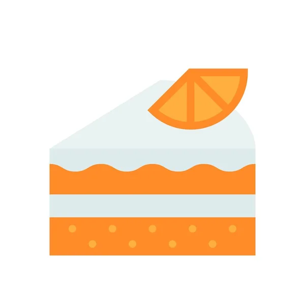 Illustration Vectorielle Gâteau Orange Icône Design Plat — Image vectorielle