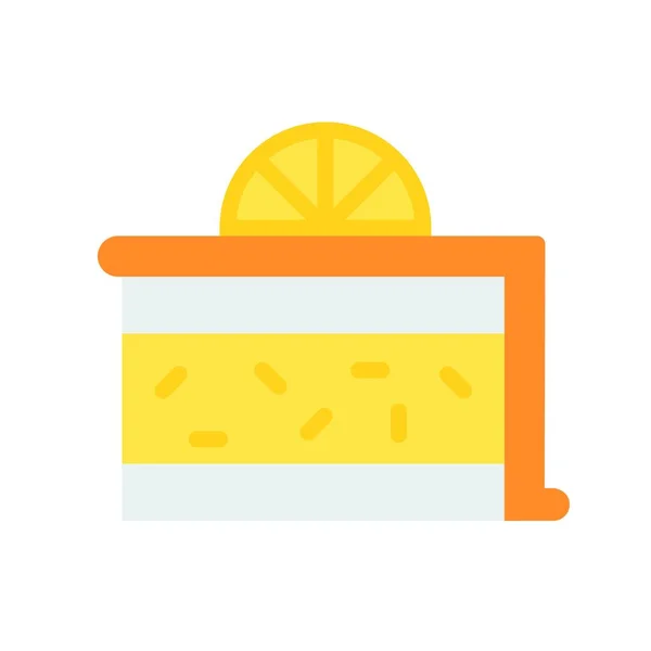 橙色蛋糕矢量图解 平面设计图标 — 图库矢量图片