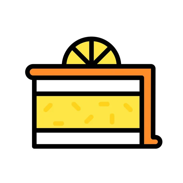 Orangenkuchen Vektorillustration Gefülltes Design Symbol — Stockvektor