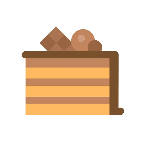 Schokoladenkuchen Vektor Illustration Flache Design Ikone — Stockvektor