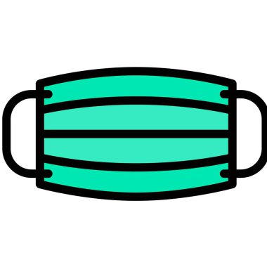Cerrahi maske vektör illüstrasyonu, doldurulmuş tasarım simgesi
