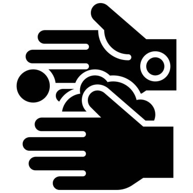 El yıkama vektörü çizimi, katı tasarım simgesi