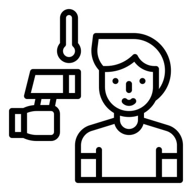 Sıcaklık vektör illüstrasyonu alınıyor, çizgi tasarım simgesi