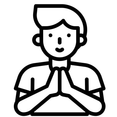 Elleri birleştirerek selamlama vektör illüstrasyonu, çizgi tasarım simgesi