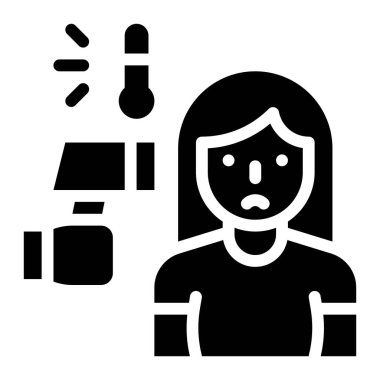 Sıcaklık vektör illüstrasyonu alınıyor, katı tasarım simgesi