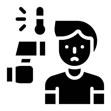 Sıcaklık vektör illüstrasyonu alınıyor, katı tasarım simgesi