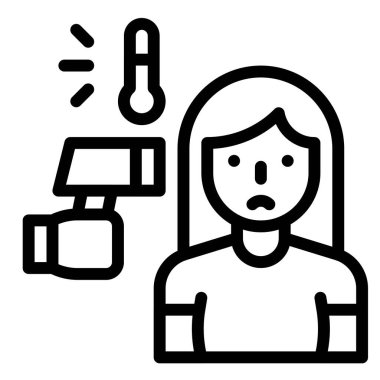 Sıcaklık vektör illüstrasyonu alınıyor, çizgi tasarım simgesi