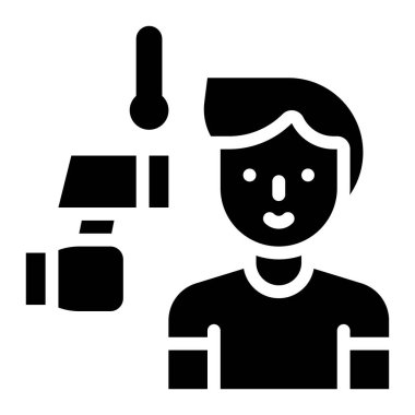 Sıcaklık vektör illüstrasyonu alınıyor, katı tasarım simgesi