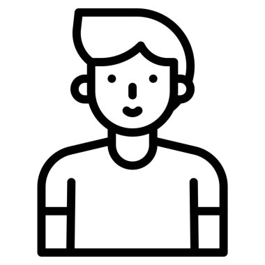 İnsan avatar vektör illüstrasyonu, çizgi tasarım simgesi